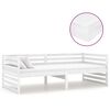 vidaXL Sof&aacute; cama con colch&oacute;n madera de pino maciza blanco 90x200 cm