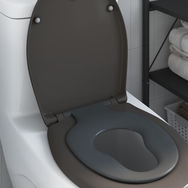 vidaXL Asiento de WC Antracita 47 x 37 x 4 cm Duroplast