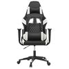 vidaXL Silla gaming de masaje cuero sint&eacute;tico negro y blanco