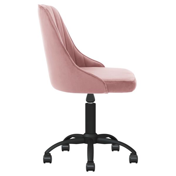 vidaXL Sillas de comedor giratorias 4 unidades de terciopelo rosa