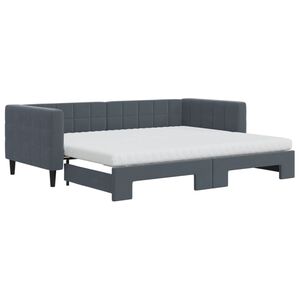 vidaXL Sof&aacute; cama nido con colch&oacute;n terciopelo gris oscuro 90x200 cm