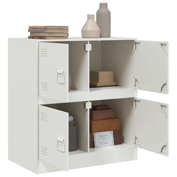 vidaXL Aparador de acero blanco 67x39x73 cm