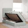 vidaXL Cama con almacenamiento y colch&oacute;n Gris Claro 90 x 200 cm