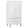vidaXL Armario MOLDE madera maciza de pino blanco 90x55x175 cm