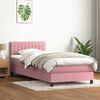 vidaXL Cama box spring con colch&oacute;n y LED terciopelo rosa 90x210 cm