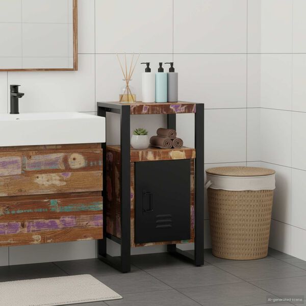 vidaXL Armario de Baño Marrón 40 x 35 x 75 cm Madera maciza recuperada
