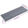 vidaXL Felpudos autoadhesivos para escaleras, 10 unidades, 65 x 21 x 4 cm, gris claro, borde rectangular