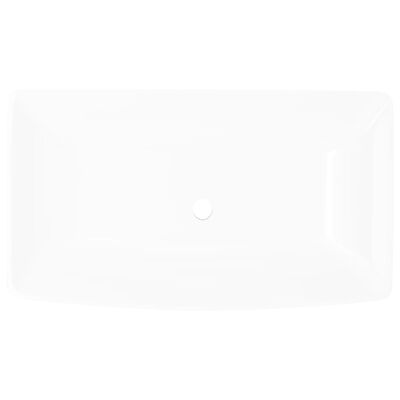 vidaXL Lavabo lujoso rectangular ceráminca blanco 71x39 cm