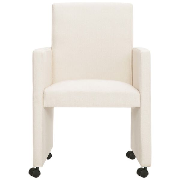 vidaXL Sillas de comedor 2 unidades tela color crema