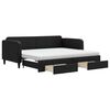 vidaXL Sof&aacute; cama nido con cajones tela negro 90x200 cm