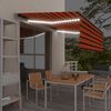 vidaXL Toldo retr&aacute;ctil manual con persiana y LED naranja/marr&oacute;n 4,5x3m