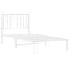 vidaXL Estructura cama sin colch&oacute;n con cabecero metal blanco 90x190 cm