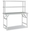 vidaXL Mesa de trabajo para cocina con estante acero inox 120x60x145cm