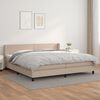 vidaXL Cama box spring con colch&oacute;n cuero sint&eacute;tico capuchino 200x200cm