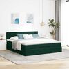 vidaXL Estructura de cama otomana con colch&oacute;n verde oscuro 180x200 cm