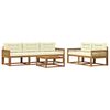 vidaXL Conjunto de sof&aacute;s de exterior con coj&iacute;n 6 pcs Natural y Crema