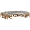 vidaXL Conjunto de sof&aacute;s de exterior 9 pcs Natural y Gris Claro