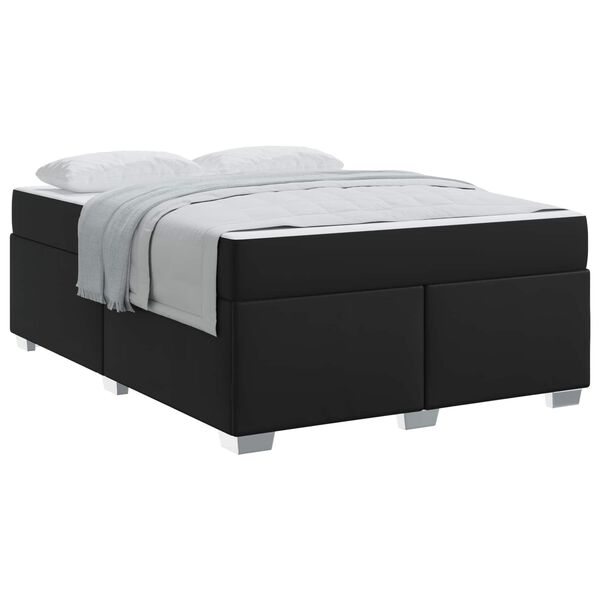 vidaXL Estructura de cama con colch&oacute;n Negro 160 x 200 cm tela