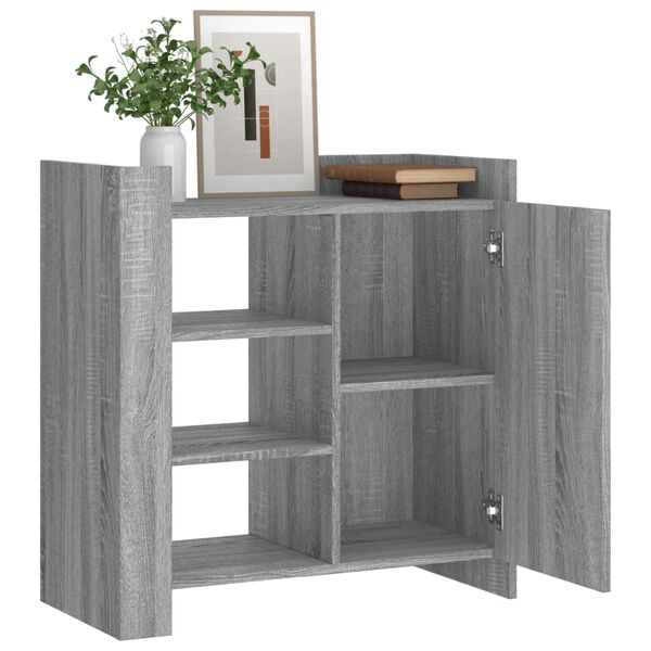vidaXL Aparador de madera de ingenier&iacute;a gris Sonoma 73,5x35x75 cm