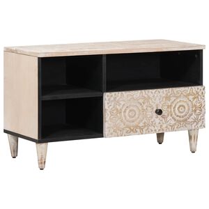 vidaXL Mueble de TV con caj&oacute;n 80 x 33,5 x 46 cm Madera de mango maciza