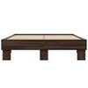 vidaXL Estructura cama madera ingenier&iacute;a metal marr&oacute;n roble 120x190 cm