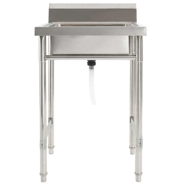 vidaXL Fregadero de cocina con un seno acero inoxidable