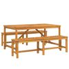 vidaXL Conjunto de Comedor de Jard&iacute;n 3 uds. Marr&oacute;n