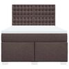 vidaXL Cama box spring con colch&oacute;n tela marr&oacute;n oscuro 140x190 cm