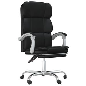 vidaXL Silla de oficina reclinable cuero sint&eacute;tico negro