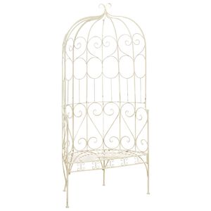 vidaXL Banco de jardín metal blanco envejecido 95 cm