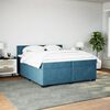vidaXL Cama box spring con colch&oacute;n terciopelo azul oscuro 200x200 cm