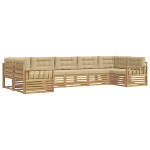 vidaXL Conjunto de sof&aacute;s de exterior 7 uds. y Beige