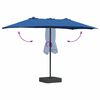 vidaXL Parasol de jardín Azul 385 x 209 x 244 cm tela