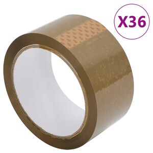 vidaXL Cinta de embalaje marr&oacute;n 36 unidades 48 mm x 66 m