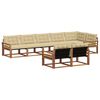 vidaXL Conjunto de sof&aacute;s de exterior con coj&iacute;n 8 pcs Natural y Beige