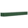 vidaXL Jardinera arriate acero galvanizado verde 368x80x36 cm