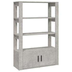 vidaXL Aparador de madera contrachapada gris hormig&oacute;n 80x30x119,5 cm