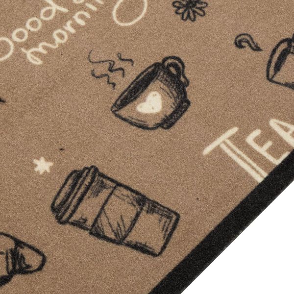 vidaXL Alfombra de cocina lavable terciopelo marrón Morning 60x180 cm