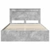 vidaXL Estructura de cama Gris Concreto 140 x 190 cm Madera Ingenieril