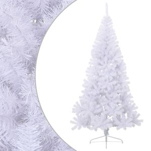 vidaXL Medio &aacute;rbol de Navidad artificial con soporte PVC blanco 210 cm