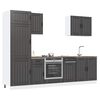 vidaXL Mueble de cocina Lucca negra 7 piezas madera contrachapada