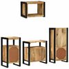 vidaXL Juego de muebles de ba&ntilde;o 4 pcs Marr&oacute;n Madera de mango maciza