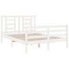 vidaXL Estructura de cama con cabecero madera maciza blanco 140x200 cm
