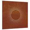 vidaXL Adorno de pared de jard&iacute;n acero corten dise&ntilde;o sol 55x55 cm