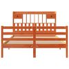 vidaXL Cama con estantería sin colchón madera maciza marrón 150x200 cm
