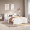 vidaXL Cama con estanter&iacute;a sin colch&oacute;n madera maciza blanca 140x190 cm