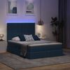vidaXL Cama con almacenamiento y LED Azul 140 x 200 cm Poli&eacute;ster