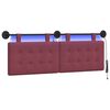 vidaXL Cabecero colgante Con luz LED Rojo vino Tela