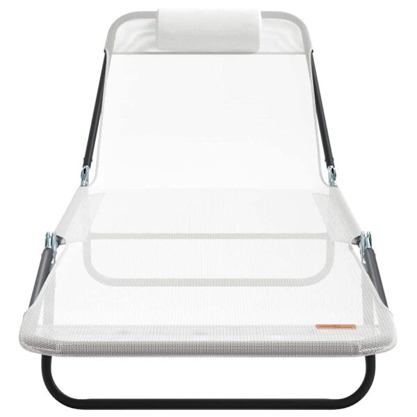 vidaXL Tumbona plegable 1-persona Crema 182 x 55 x 85.5cm Textileno