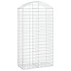 vidaXL Cesta gaviones forma arco hierro galvanizado 100x50x180/200 cm